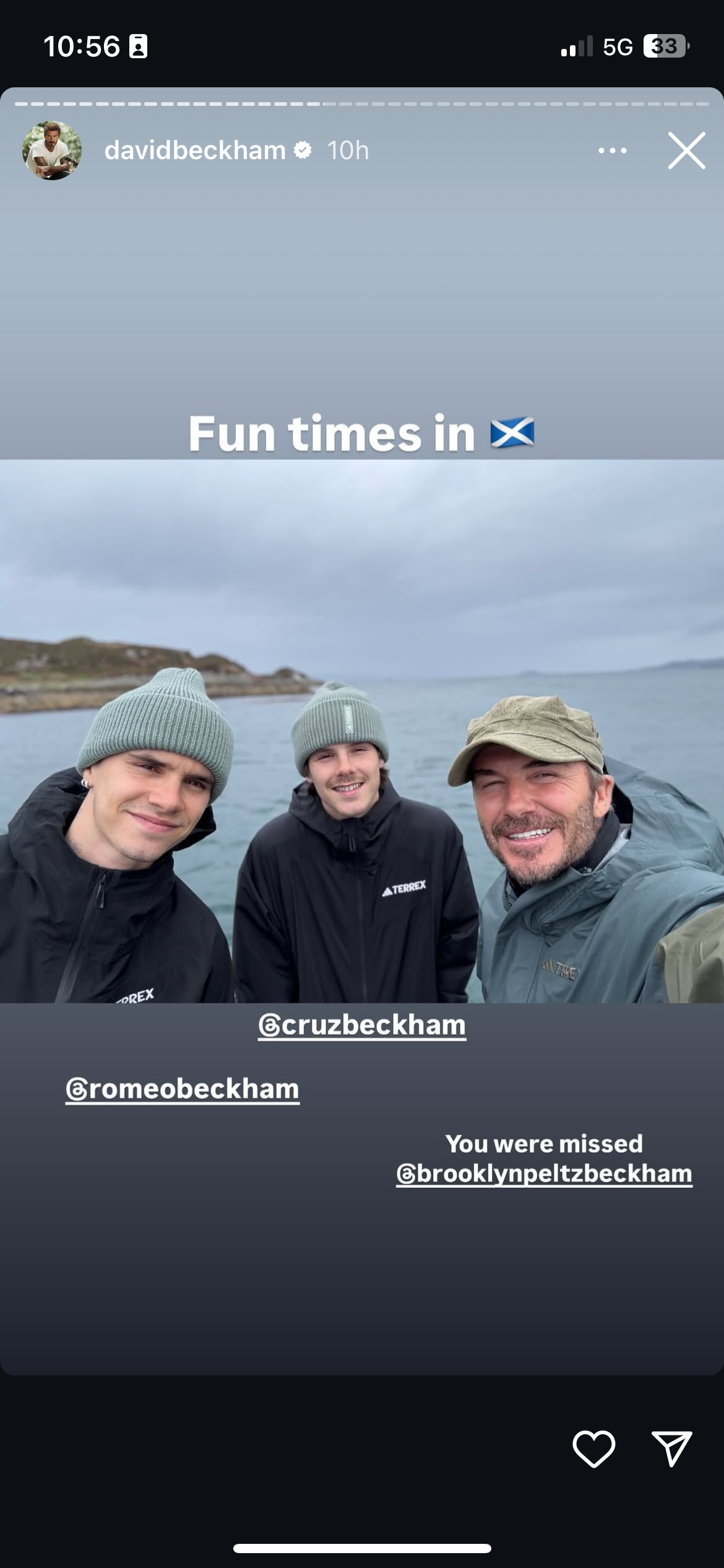 David Beckham with sons Cruz and Romeo on birthday fishing trip.