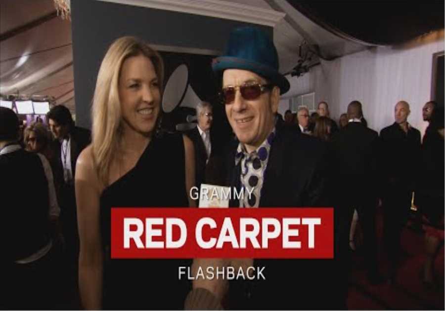 Elvis Costello, Diana Krall Reflect On Whitney Houston At 2012 GRAMMYS | GRAMMY Red Carpet Flashback