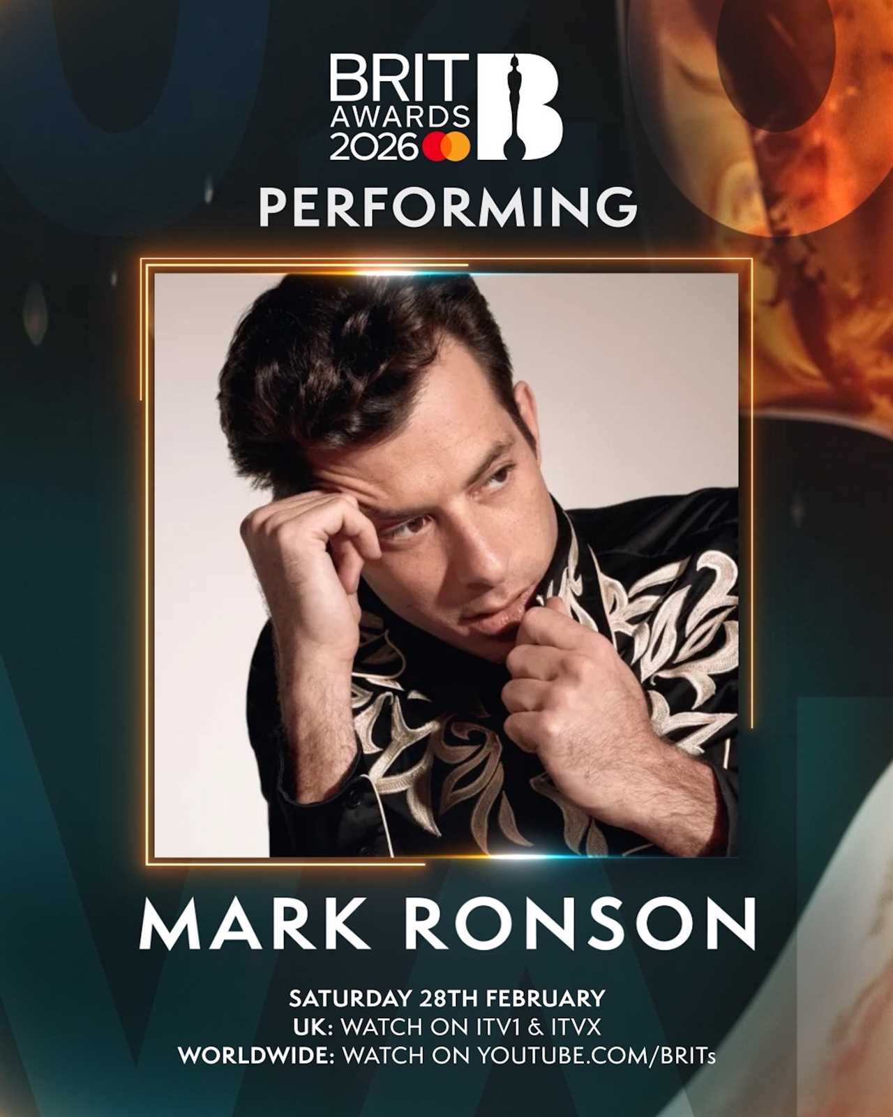 Mark Ronson, BRITS 2026 poster