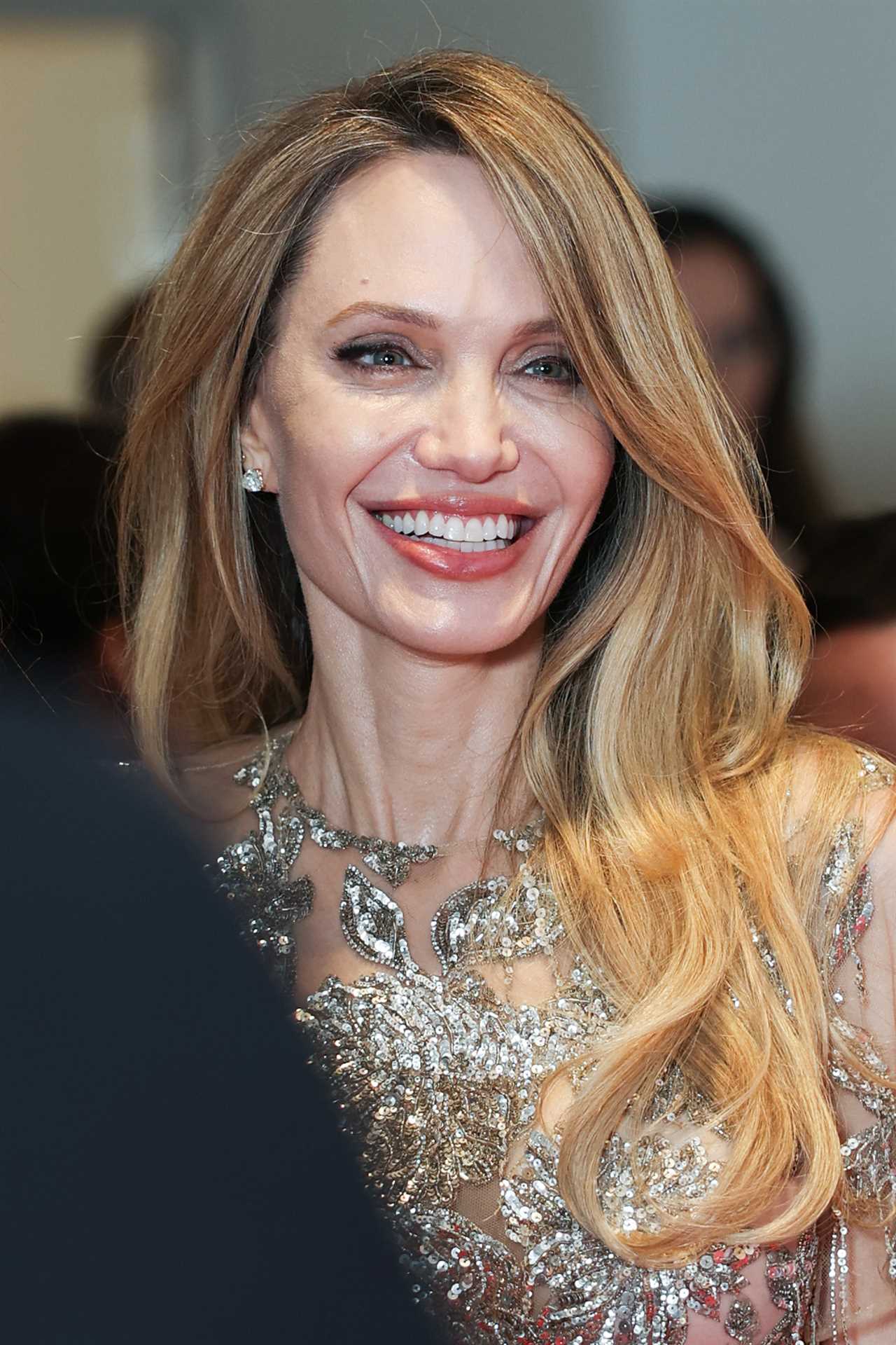 Angelina Jolie attends the "Coutures" Première at Pathe Palace on February 09, 2026 in Paris, France