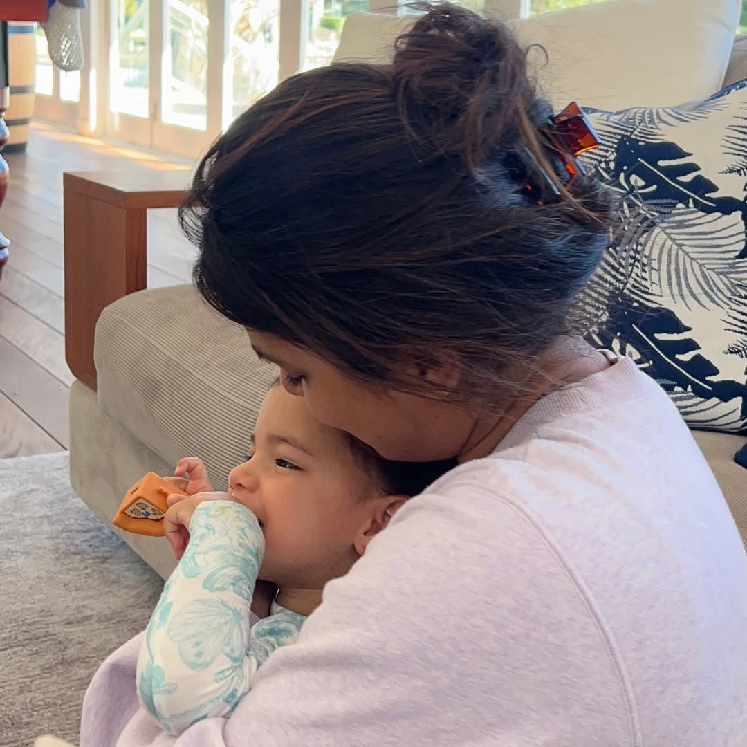 Nick Jonas his wife, Priyanka Chopra Jonas and their daughter Malti Marie Jonas.