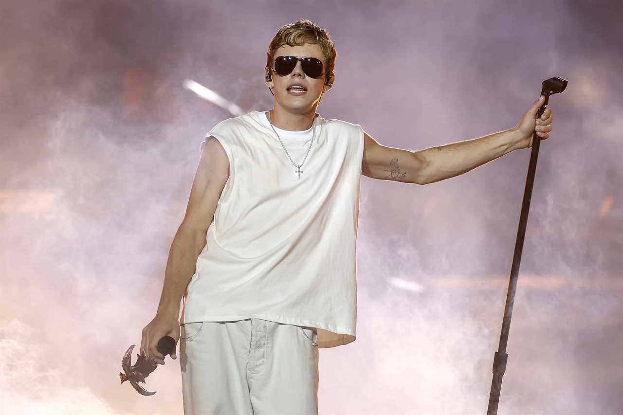 The Kid LAROI during the 2024 NRL Grand Final match between the Melbourne Storm and the Penrith Panthers at Accor Stadium on October 6, 2024, in Sydney, Australia.