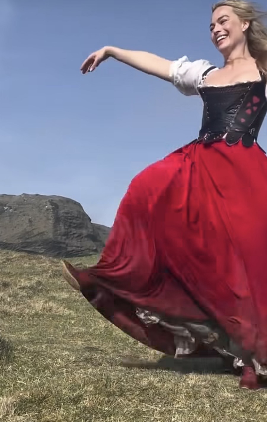 Margot Robbie does her intrerpretation of the Kate Bish hit Wuthering Heights.