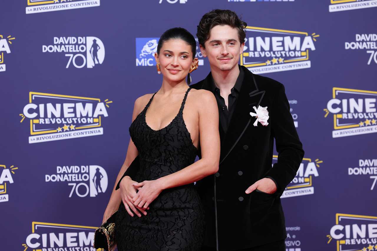 Timothee Chalamet and Kylie Jenner attend the photocall during the 70th David Di Donatello at Cinecitta Studios on May 07, 2025 in Rome, Italy. (Photo by Vittorio Zunino Celotto/Getty Images)