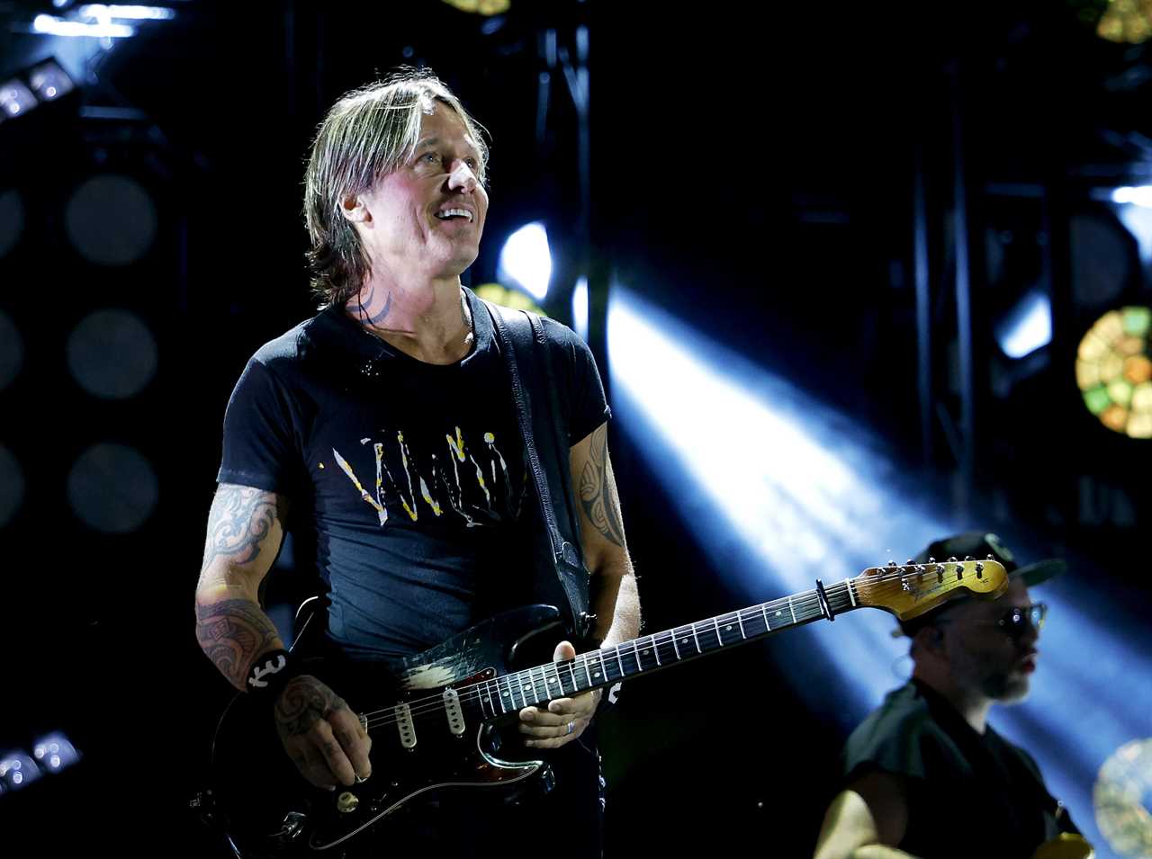 Keith Urban performs on the main stage during CMA Fest 2025 at Nissan Stadium on June 06, 2025 in Nashville