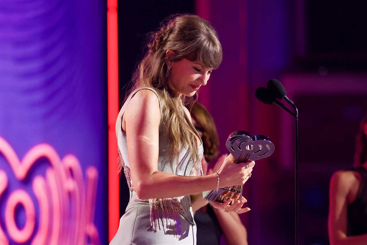 Taylor Swift at the 2026 iHeartRadio Music Awards held at Dolby Theatre on March 26, 2026 in Los Angeles, California. (Photo by Christopher Polk/Billboard via Getty Images)