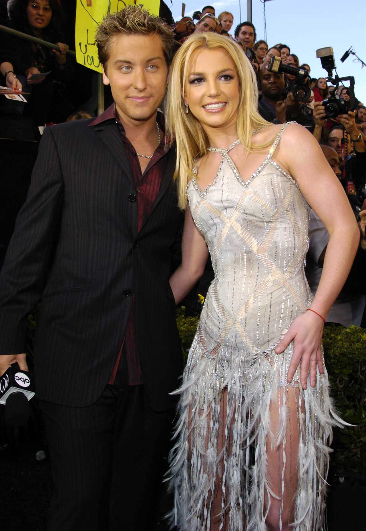 Lance Bass and Britney Spears during 31st Annual American Music Awards - Arrivals at Shrine Auditorium in Los Angeles, California, United States. (Photo by KMazur/WireImage)
