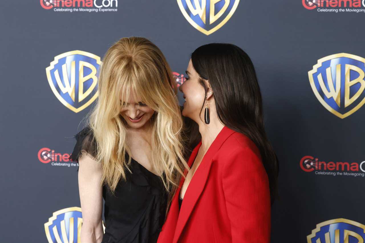 Nicole Kidman and Sandra Bullock Practical Magic 2 at the Warner Bros. Pictures presentation at The Dolby Colosseum at Caesars Palace during CinemaCon, on April 14, 2026 in Las Vegas, Nevada. 