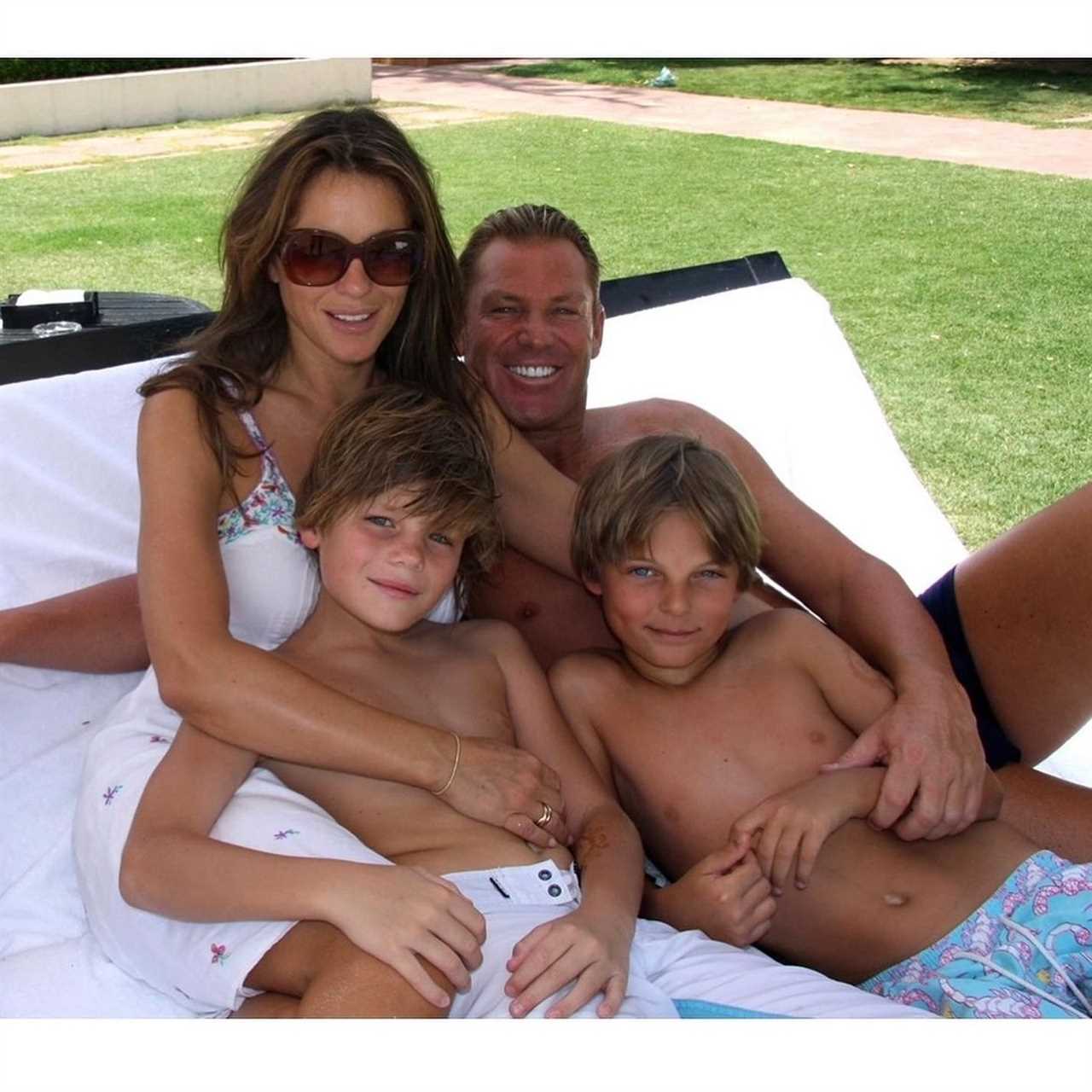 Liz Hurley, Jackson Warne, Shane Warne, Damian Hurley