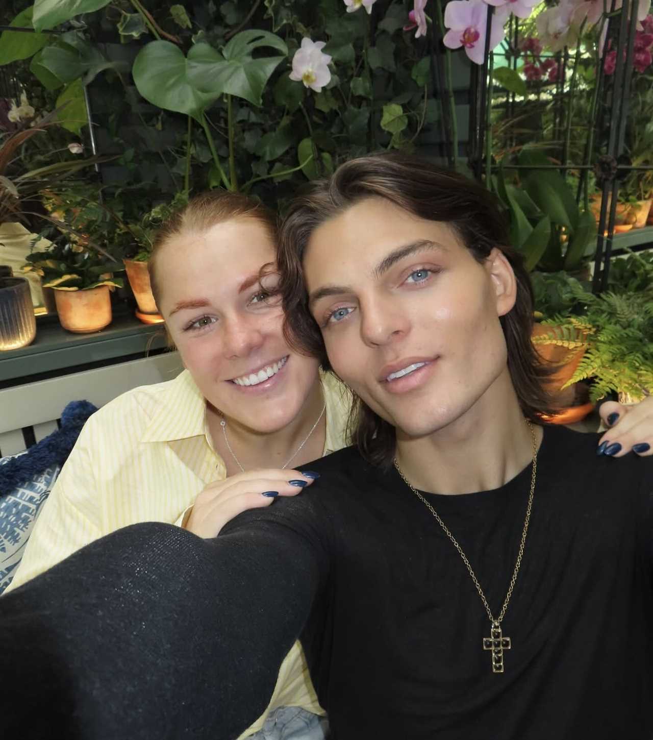 Damian Hurley and Brooke Warne