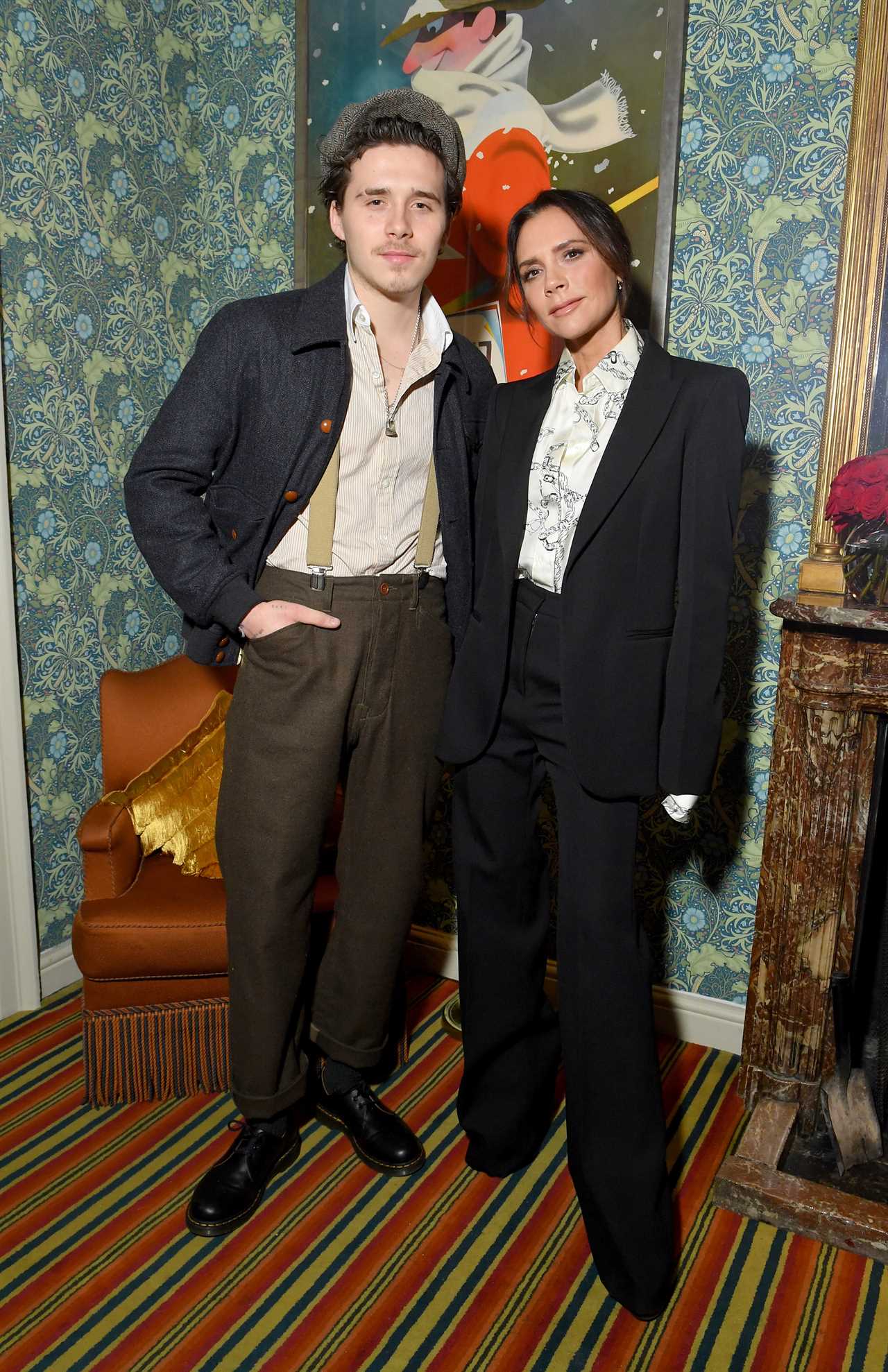 Brooklyn and Victoria Beckham 