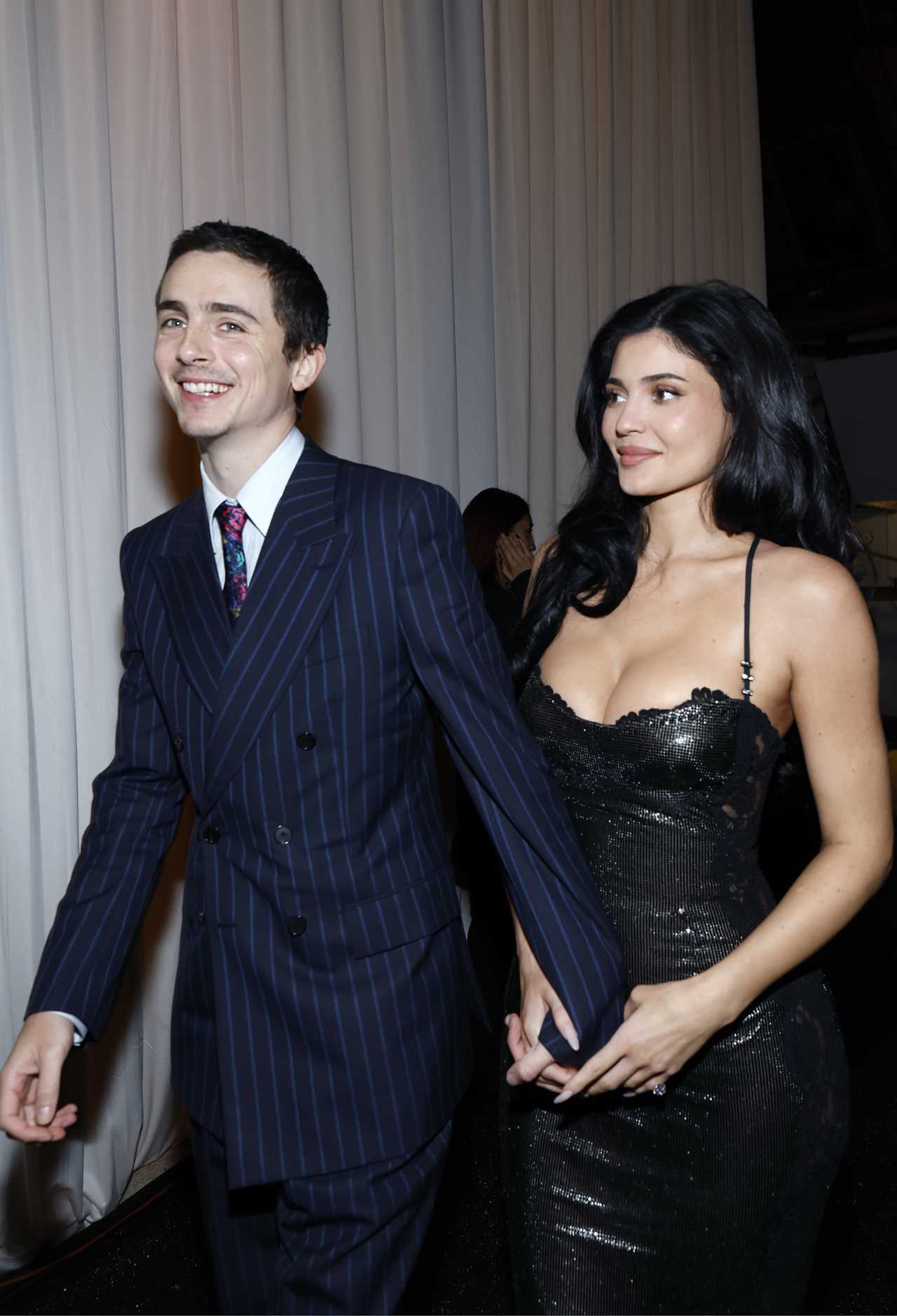 Timothée Chalamet and Kylie Jenner at the 31st Annual Critics Choice Awards at Barker Hangar on January 4, 2026 in Santa Monica, California.  