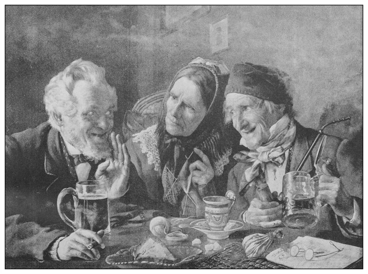 Antique famous painting from the 19th century: Secret by Goldman
