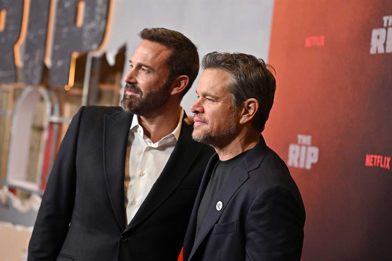 Ben Affleck and Matt Damon attend The Rip World Premiere at Alice Tully Hall on January 13, 2026 in New York City.
