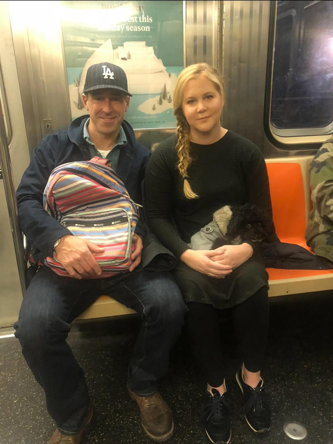 Schumer, 44, announced her split from Chris Fischer, 45, in a casually worded Instagram post, accompanied by a photo of them sitting side-by-side on the train. 