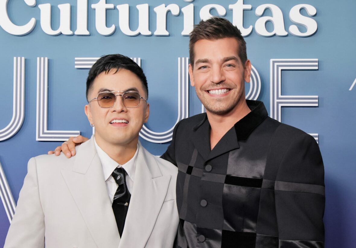 Bowen Yang and Matt Rogers at the Las Culturistas Culture Awards