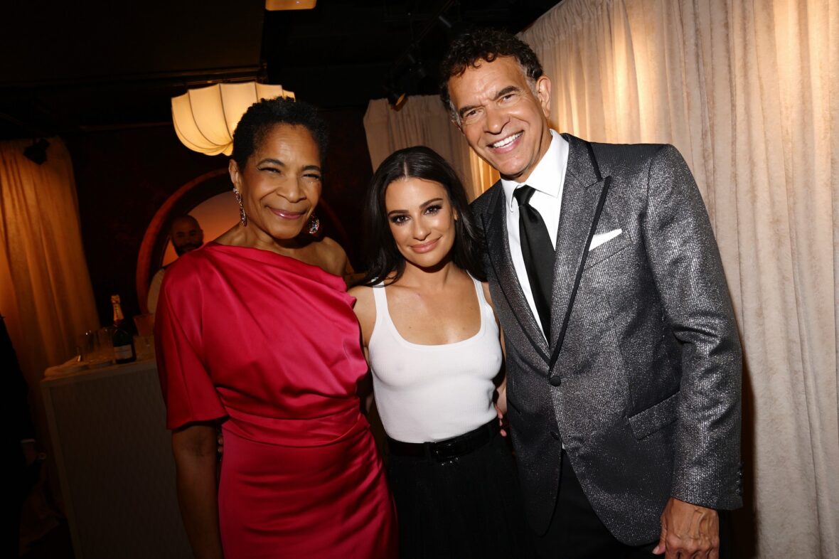 Lea Michele Reunites with ‘Glee’ Co-Stars Kristin Chenoweth & Brian Stokes Mitchell at Tony Awards