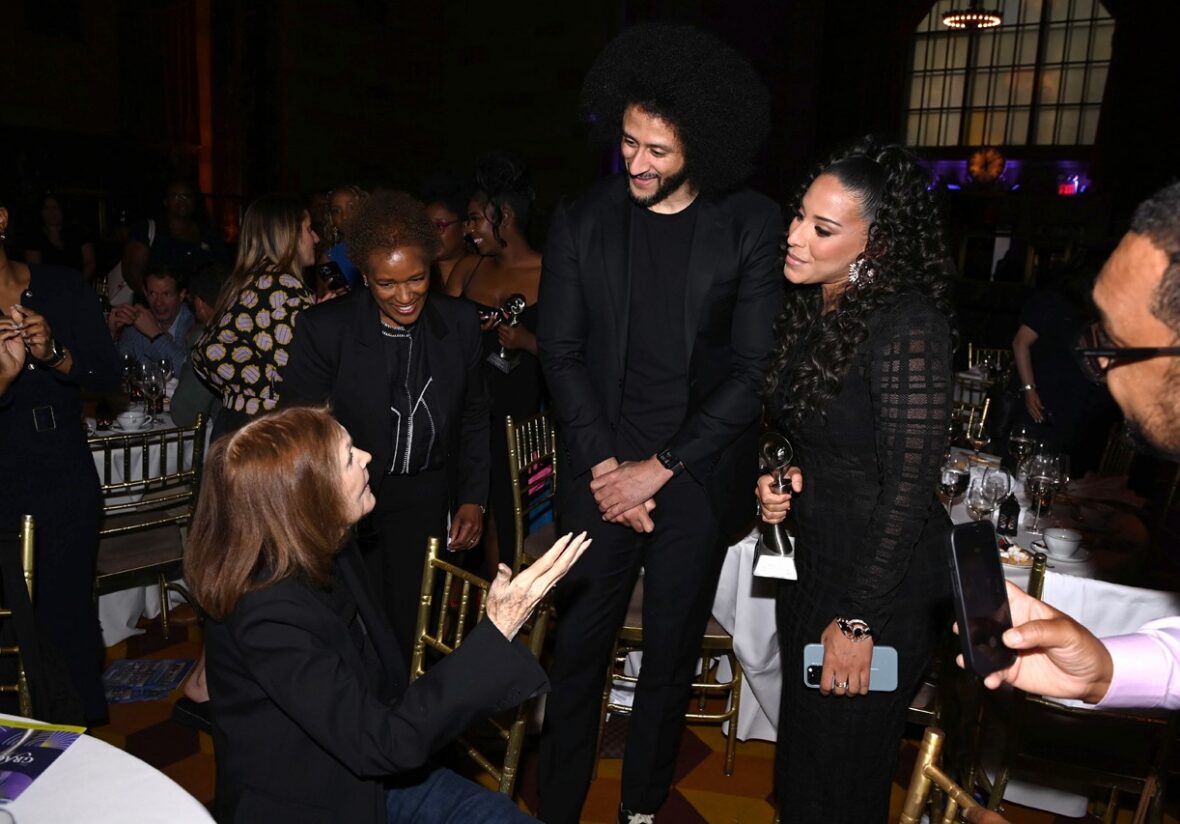 Colin Kaepernick and wife Nessa attend Gracie Awards luncheon in New York to support her award win