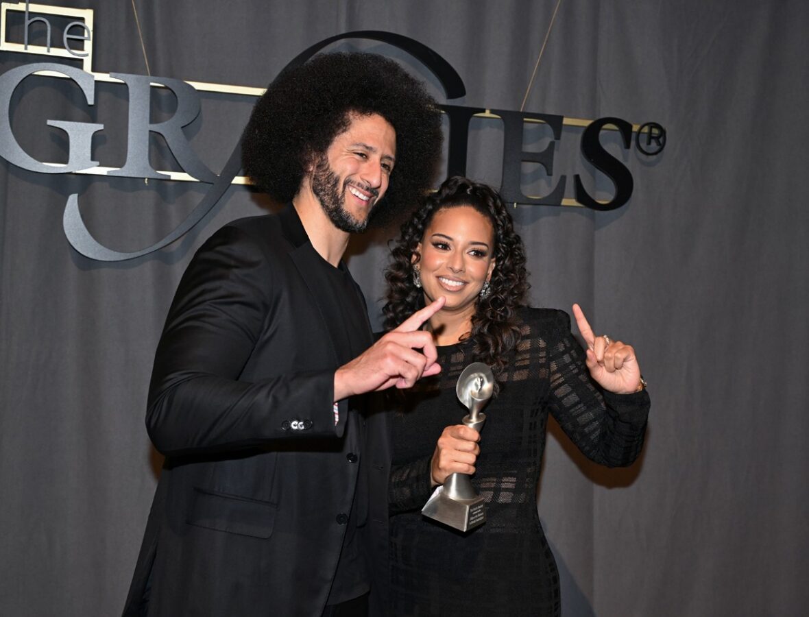 Colin Kaepernick and wife Nessa attend Gracie Awards luncheon in New York to support her award win
