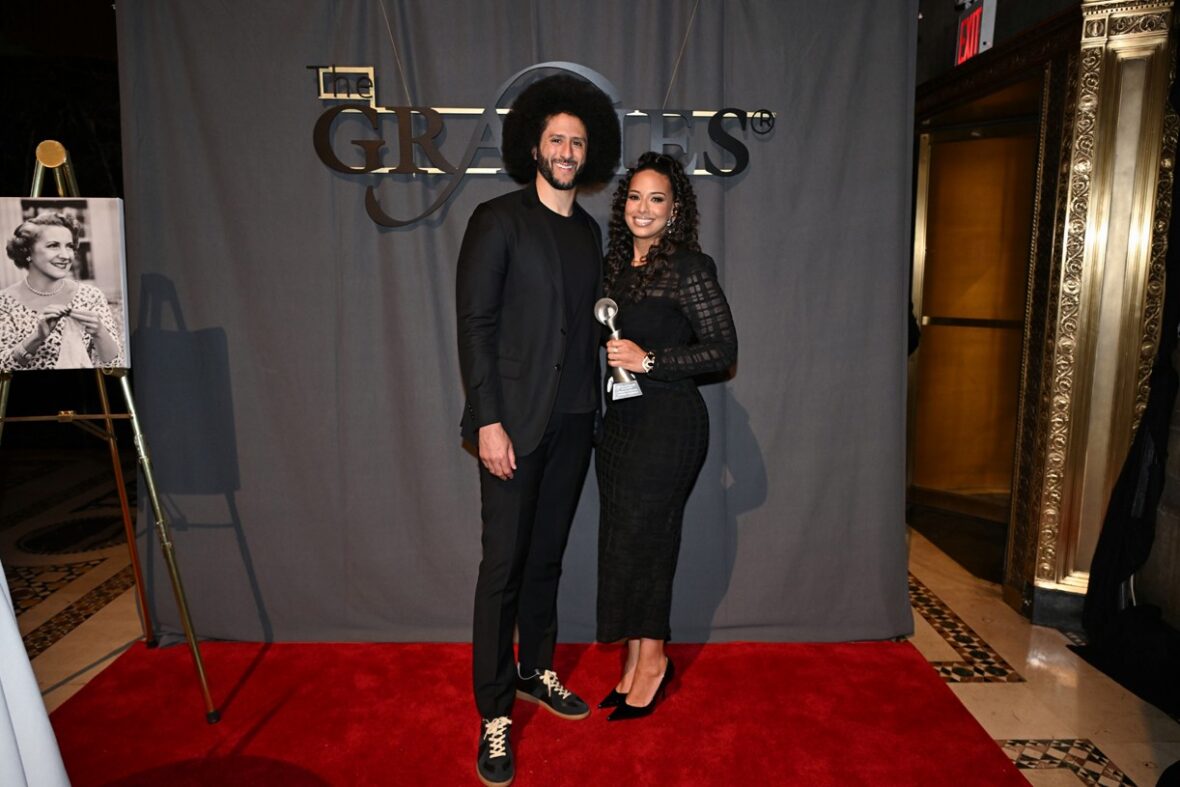 Colin Kaepernick and wife Nessa attend Gracie Awards luncheon in New York to support her award win