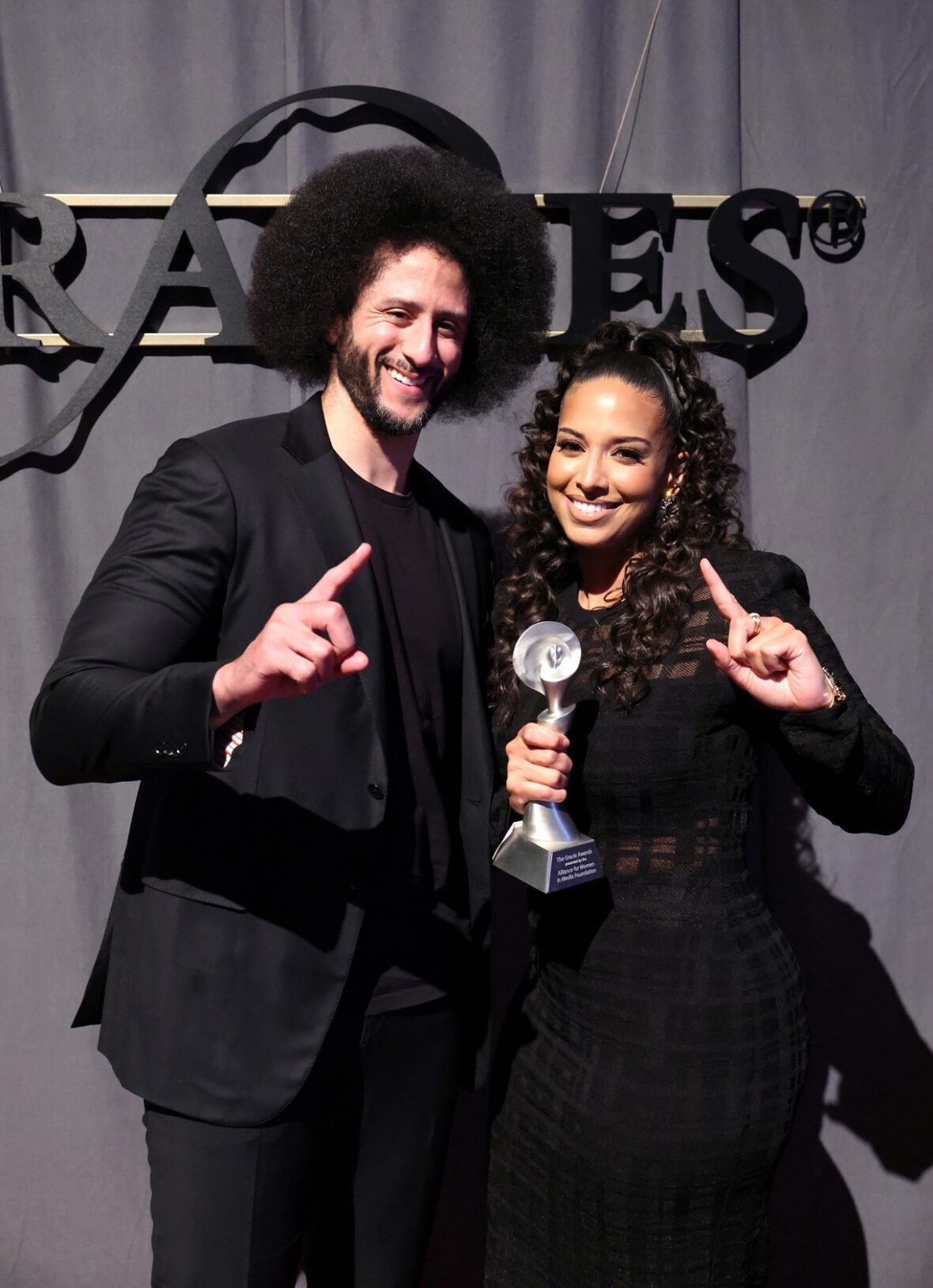 Colin Kaepernick and wife Nessa attend Gracie Awards luncheon in New York to support her award win
