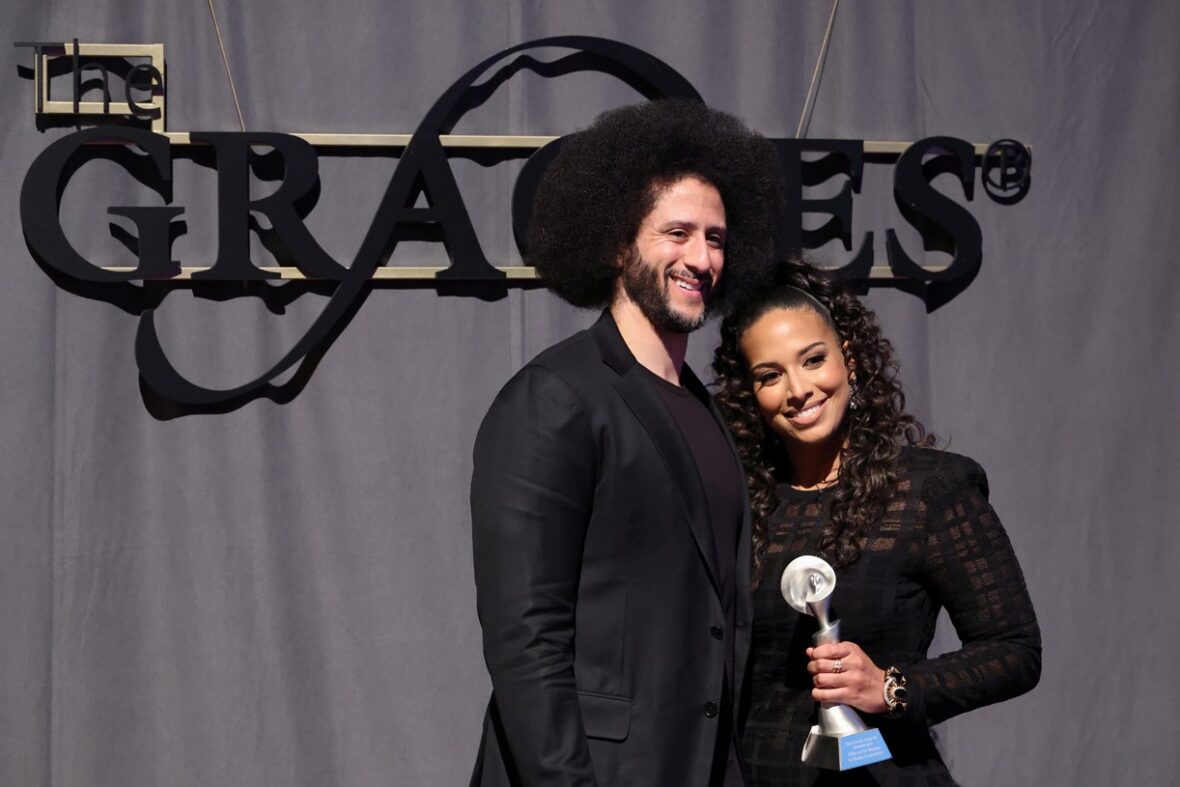 Colin Kaepernick and wife Nessa attend Gracie Awards luncheon in New York to support her award win