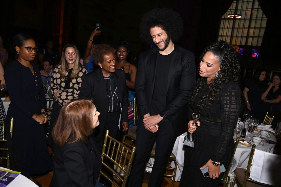 Colin Kaepernick and wife Nessa attend Gracie Awards luncheon in New York to support her award win
