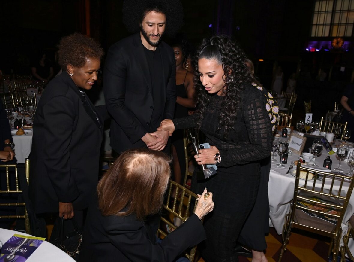 Colin Kaepernick and wife Nessa attend Gracie Awards luncheon in New York to support her award win