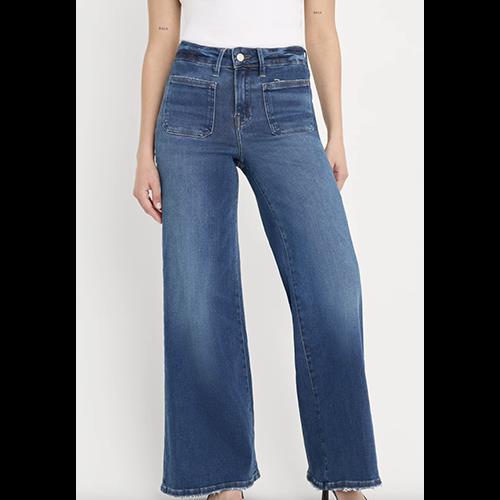 Good American Soft Tech Patch Pocket Good Petite Palazzo Jeans